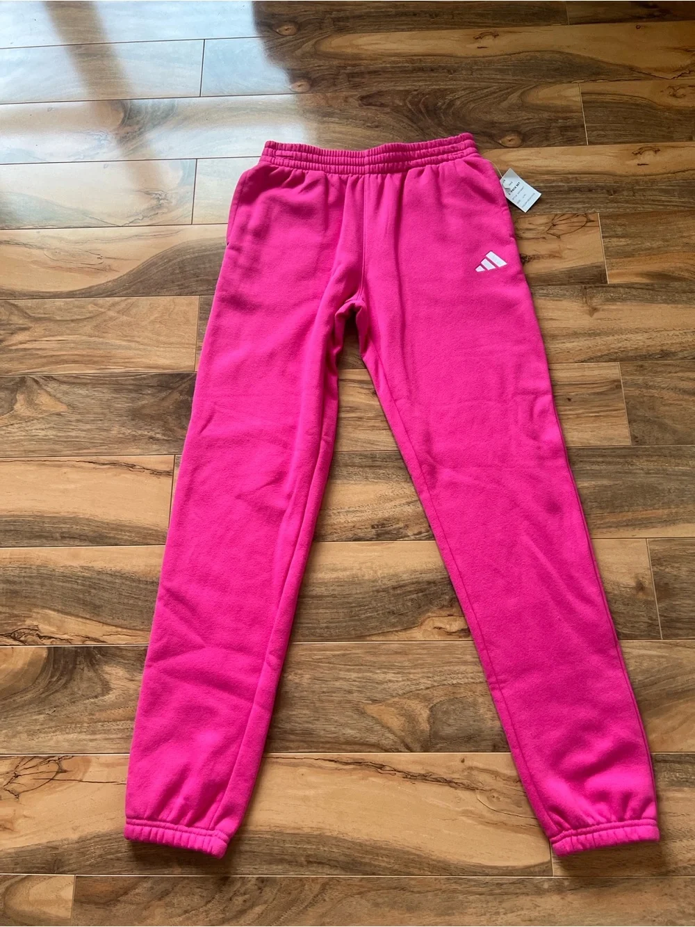Adidas Girls Sweatsuit Jogger Set Large 14 Neon Pink Hoodie 2 Pc NWT Youth